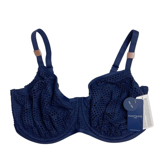 Fantasie Other - Fantasie Marseille Underwire Gathered Full Cup Bikini Top Twilight Blue 36G New